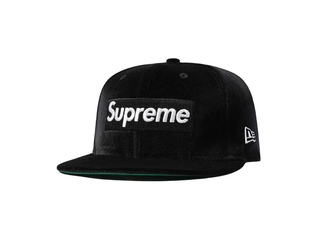 Supreme Velour Box Logo New Era Black 7-3/8 シュプリーム ヴルール ボックス ロゴ ニューエラ ブラック_画像1