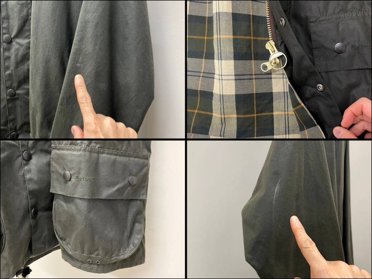 美品 バブアーBarbourビューフォートBEAUFORTセージsageグリーン オイルド ジャケット42オーバーサイズ パイル ライナー 44ビデイルbedale