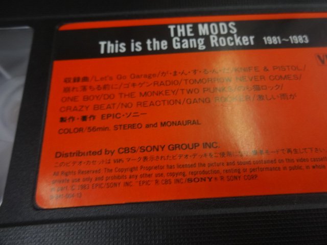★当時物 VHS ビデオ his is the Gang Rocker THE MODS ザ モッズ 森山達也 グッズの画像7