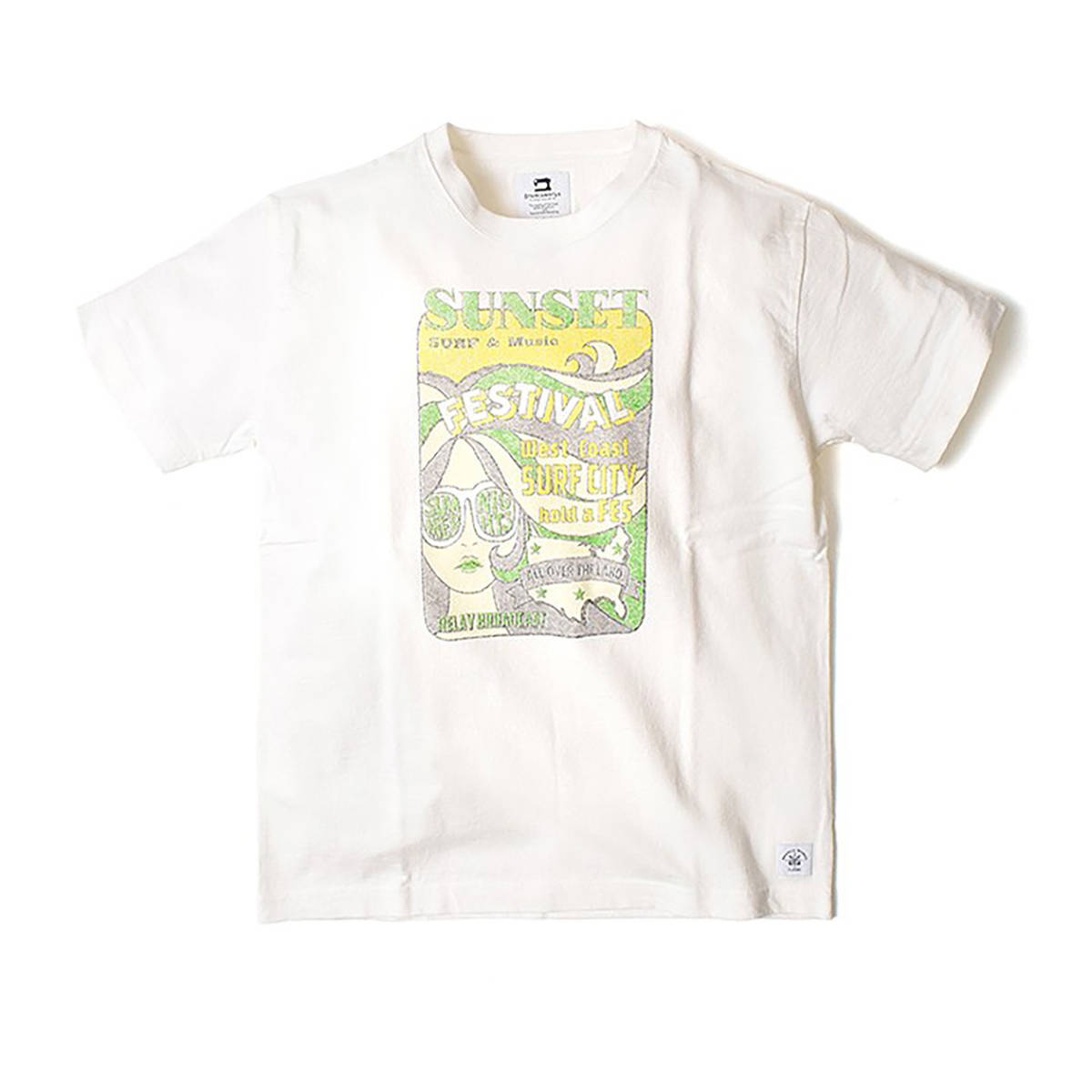 【 Branchworks 】 ブランチワークス 日本製 Made in japan コットン100% プリント Tシャツ Cotton100% TEE SUNSET ホワイト M_画像1