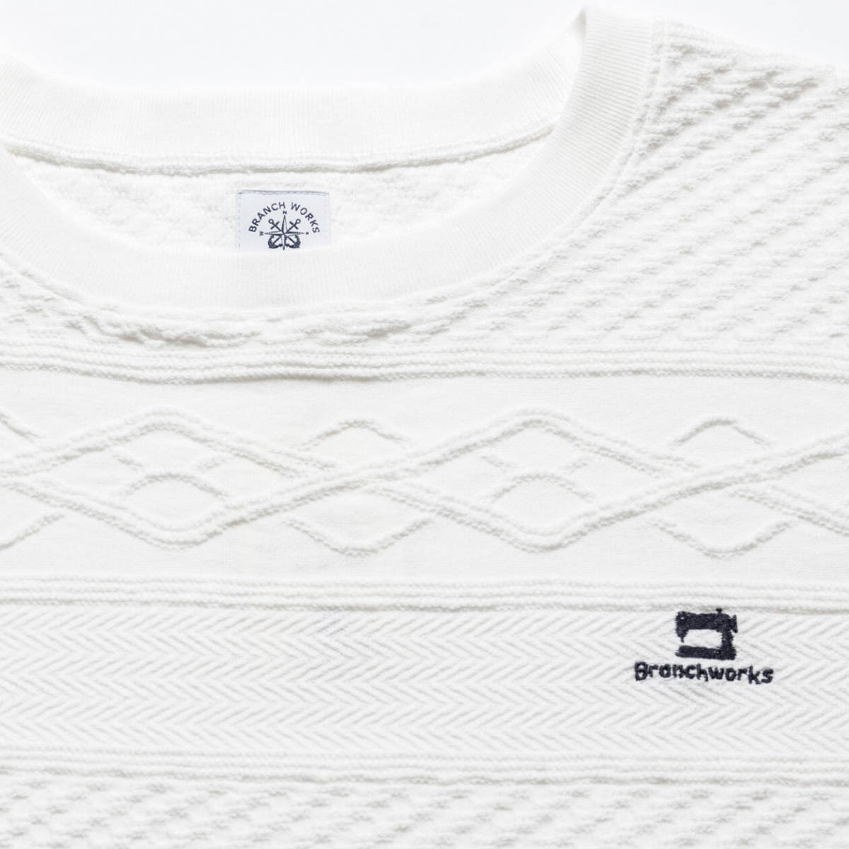 Branchworks 日本製 オーガニックコットン ジャガード Tシャツ Branchworks 】 ブランチワークス 日本製 Made in japan