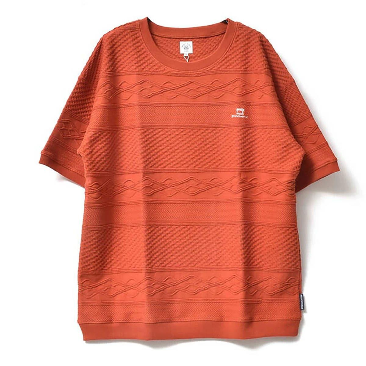 【 Branchworks 】 ブランチワークス 日本製 Made in japan コットン100% オーガニックコットン ジャガード Tシャツ レッド M