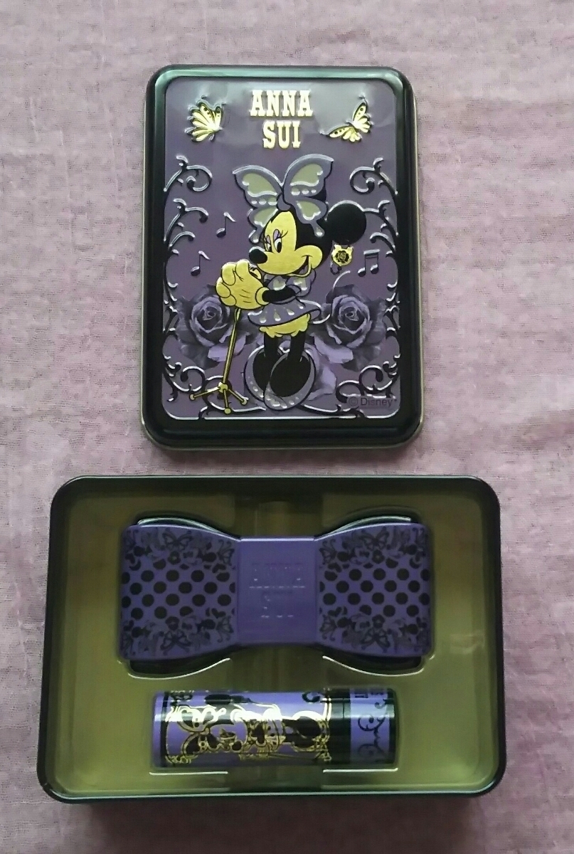  free shipping! Anna Sui make-up kit Minnie Mouse lip eyeshadow Disney minnie purple rare collaboration limitation coffret 