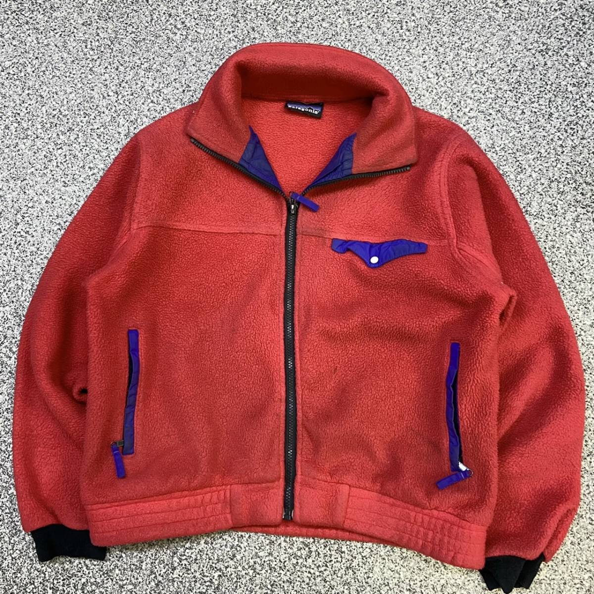 90s USA製 patagonia フリース ジャケット M レッド フルジップ パーカー パタゴニア ヴィンテージ