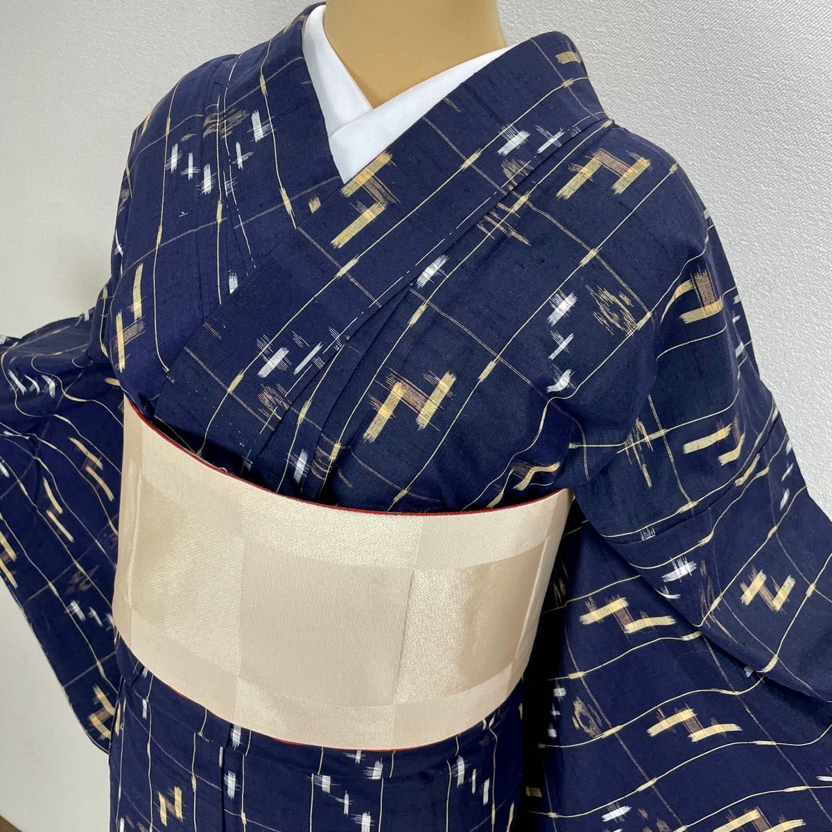 未使用品『琉球絣』紬 着物 小紋 正絹 k143|PayPayフリマ
