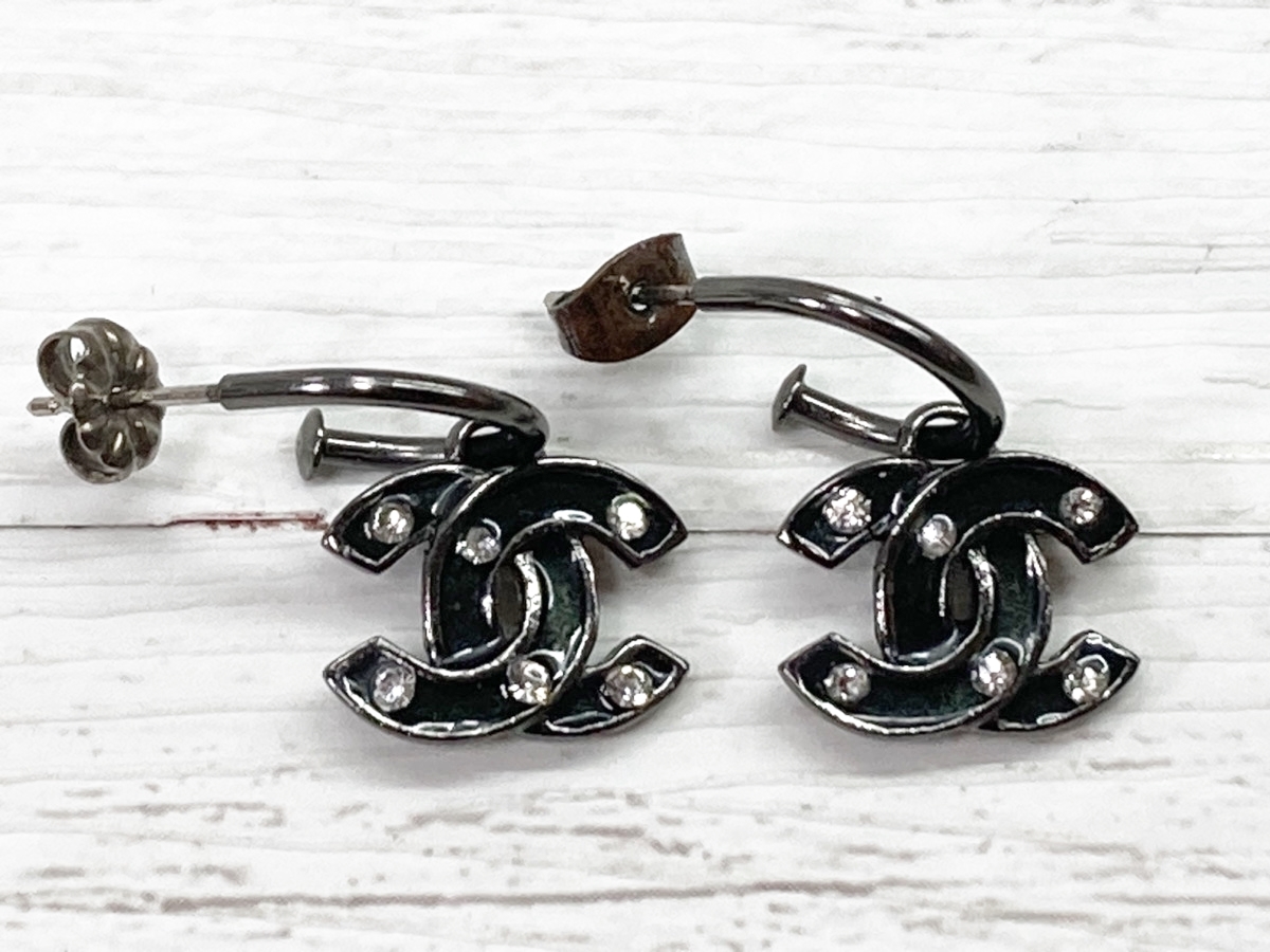 ◇◇【CHANEL】シャネル ココマークラインストーン ピアス キャッチ