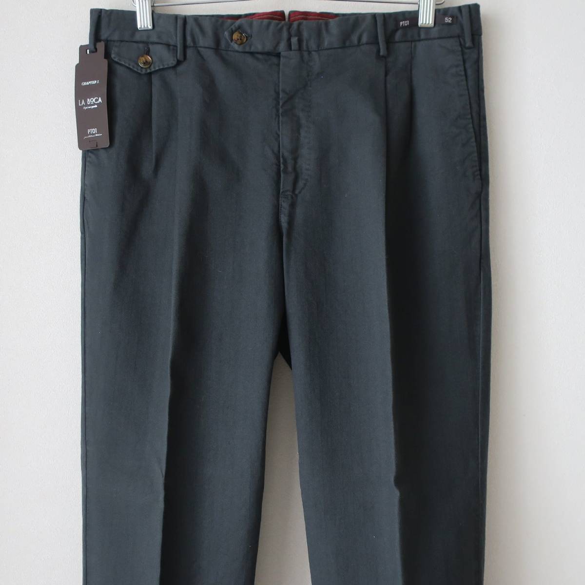  new goods PT01 chinos beautiful legs tapered pants slacks business casual double PT05 PT TORINO dark green men's 52 2XL XXL
