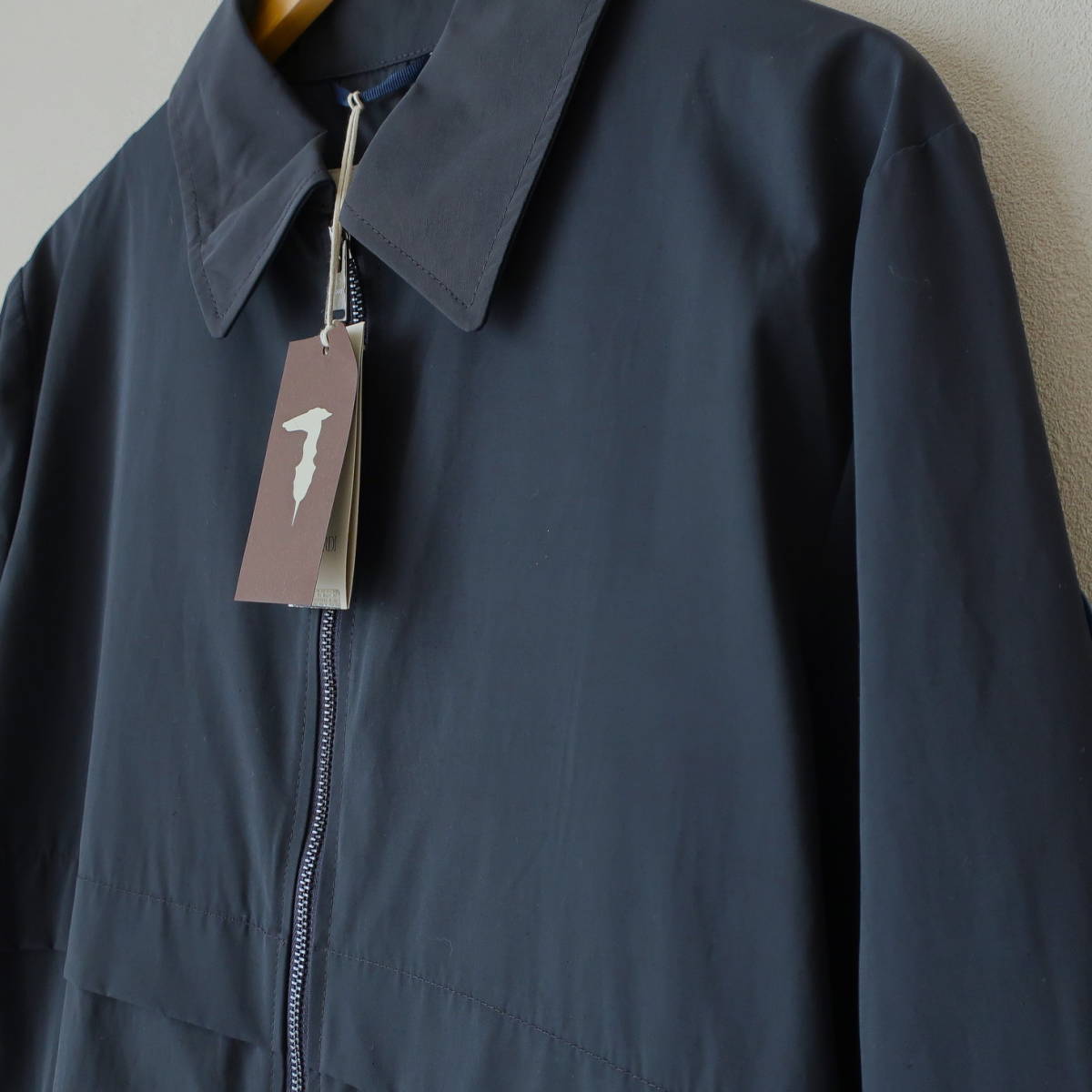 新品 TRUSSARDI トラサルディ ステンカラーコート ナイロン コート ハーフコート アウター 濃紺 ダークネイビー メンズ 52 2XL 3L_画像4