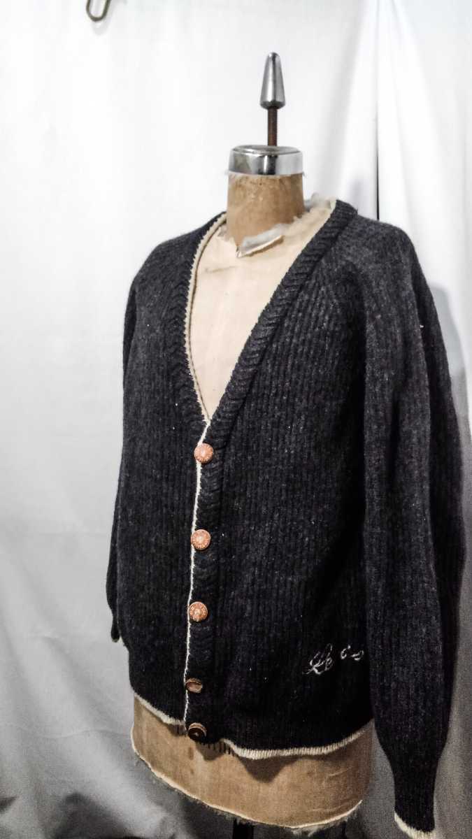 Vintage Euro Levi's wool knit cardigan 90s ユーロ リーバイス ウール ニット カーディガン イタリア製 カートンボタン ビンテージ_画像2