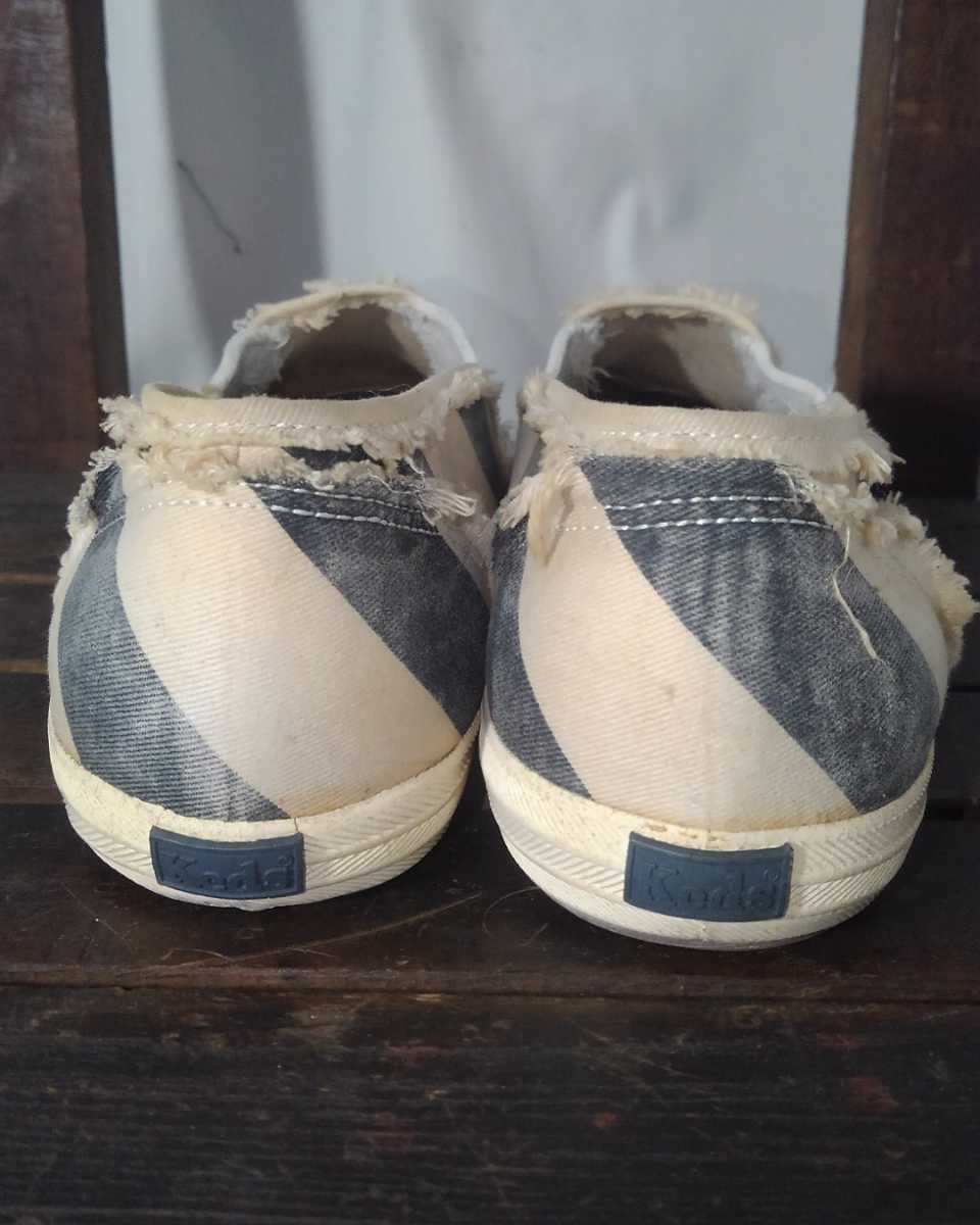 Keds womans distressed slip on striped sneakers 00s レディース ケッズ ダメージ加工 ストライプ スリッポン ビンテージ エスパドリーユ_画像5