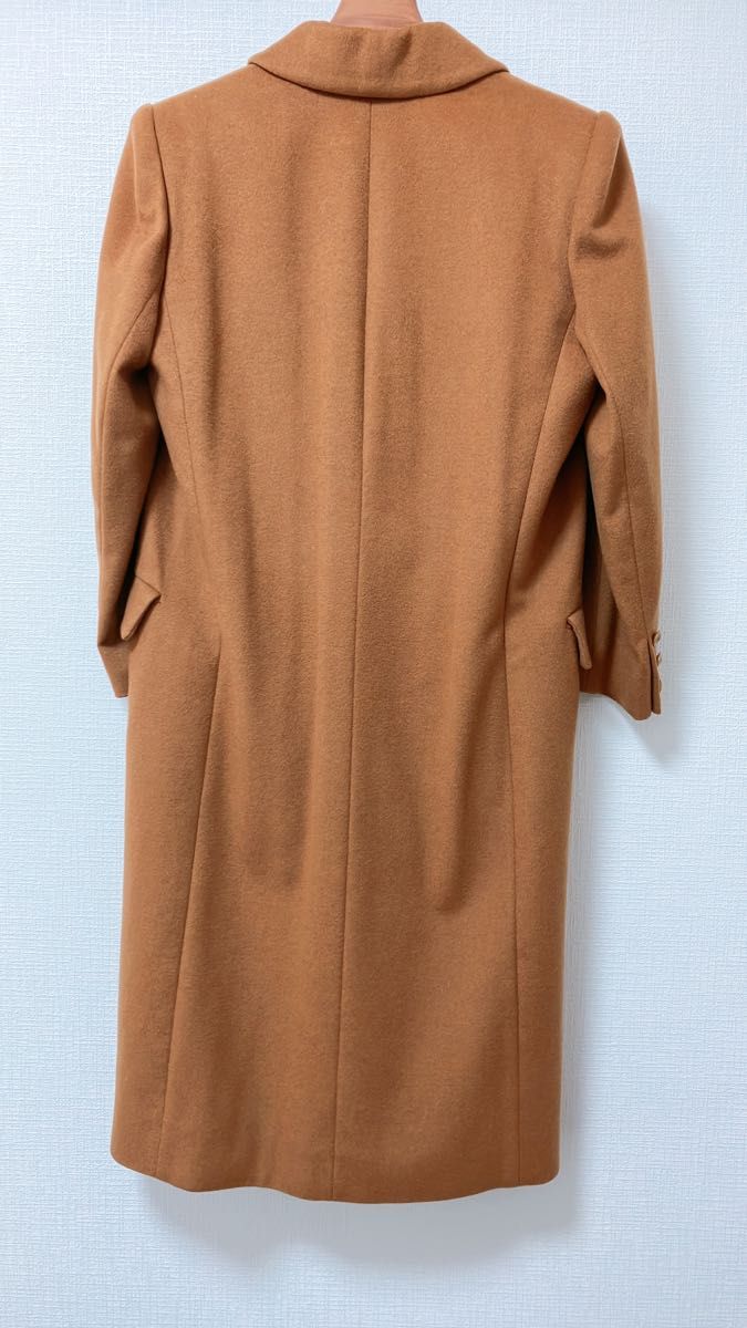 カシミア100% 柄コート チェスターコート ロングコート レトロ ビンテージ