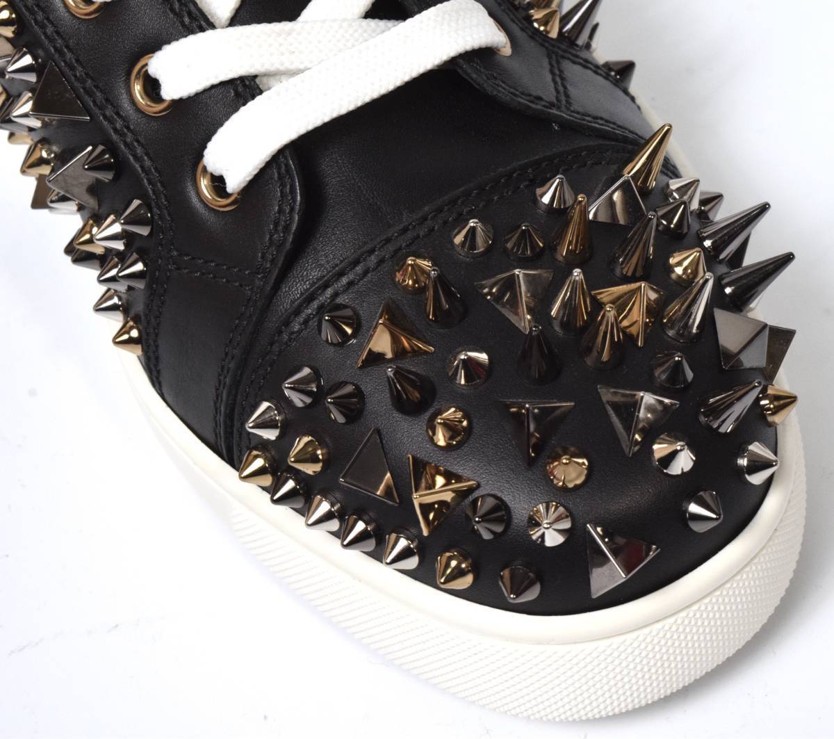 未使用 Christian Louboutin レザー PIK PIK LOUIS スパイクスタッズ