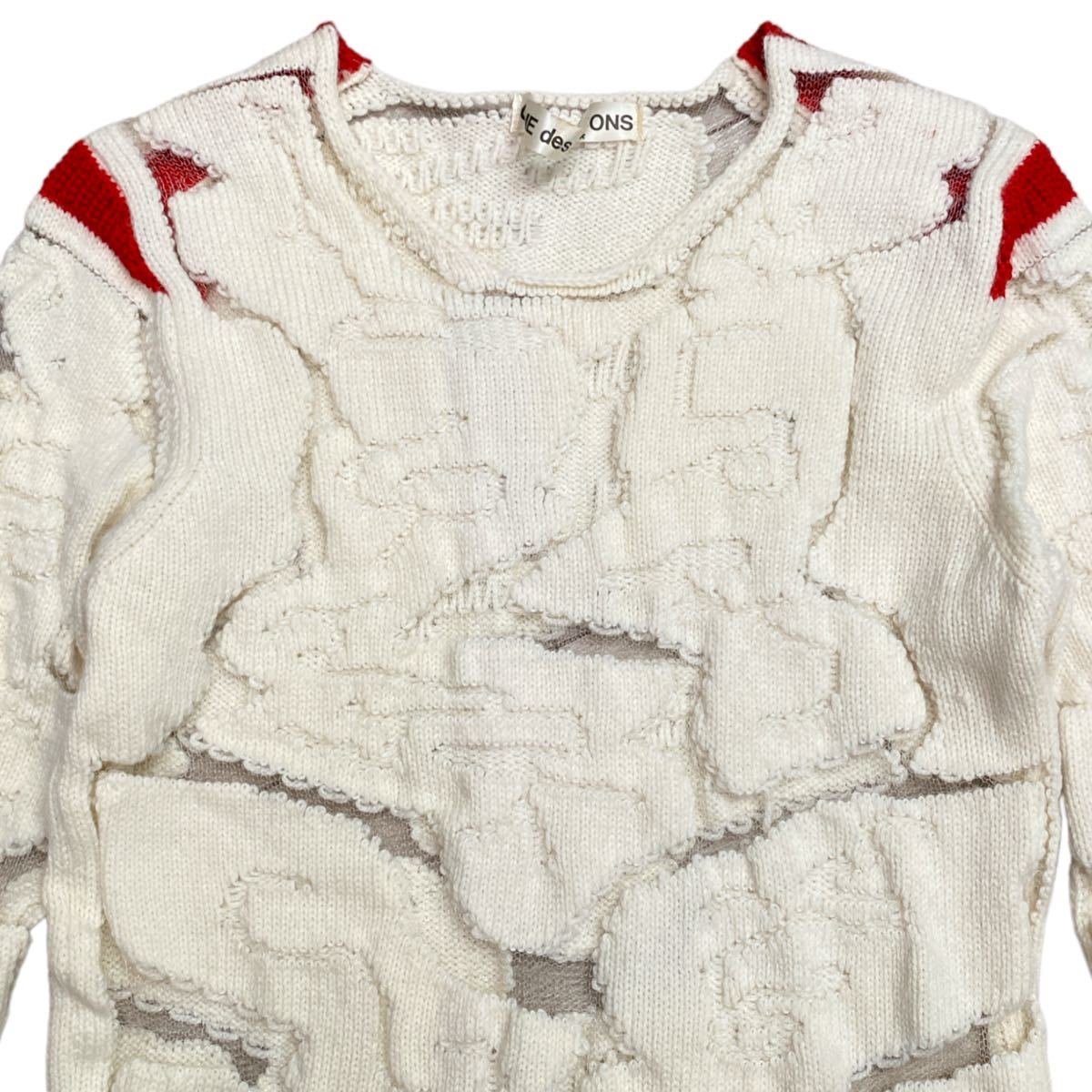 AW2001 COMME DES GARCONS SHEER JUMPER SWEATER ヴィンテージ コムデギャルソン シースルー ニット_画像3