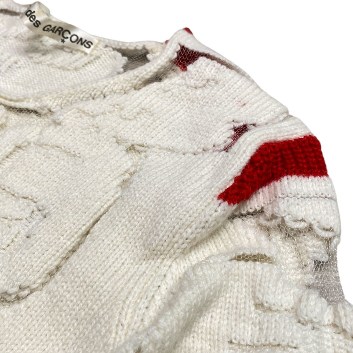 AW2001 COMME DES GARCONS SHEER JUMPER SWEATER ヴィンテージ コムデギャルソン シースルー ニット_画像4