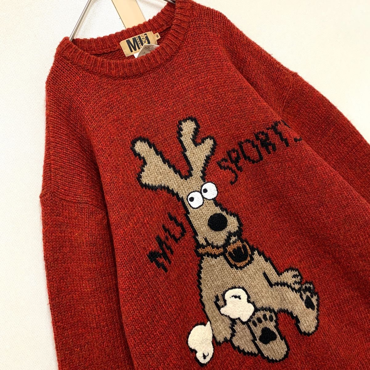 MU SPORTSニット ミエコウエサコ レトロニット VINTAGEニット ニット キャラクターニット アニマルニット