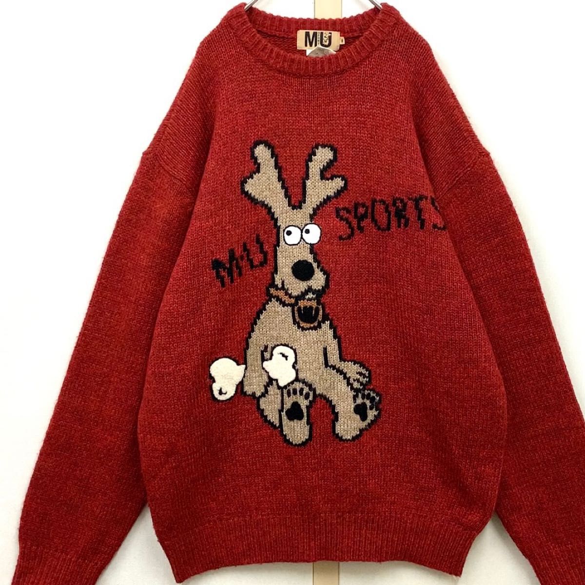 MU SPORTSニット ミエコウエサコ レトロニット VINTAGEニット ニット キャラクターニット アニマルニット