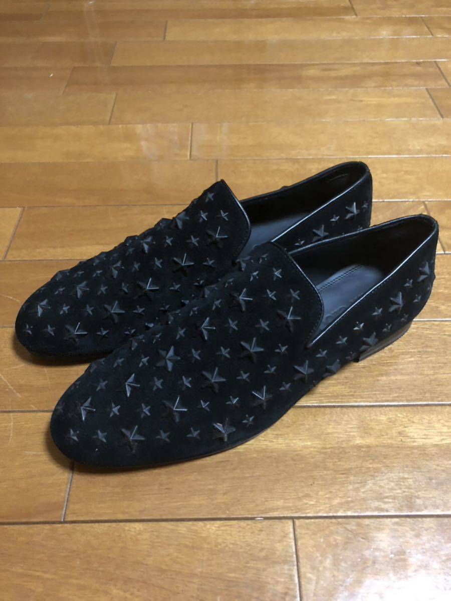 JIMMY CHOO】ジミーチュウ スタッズローファー スウェードブラック42 1