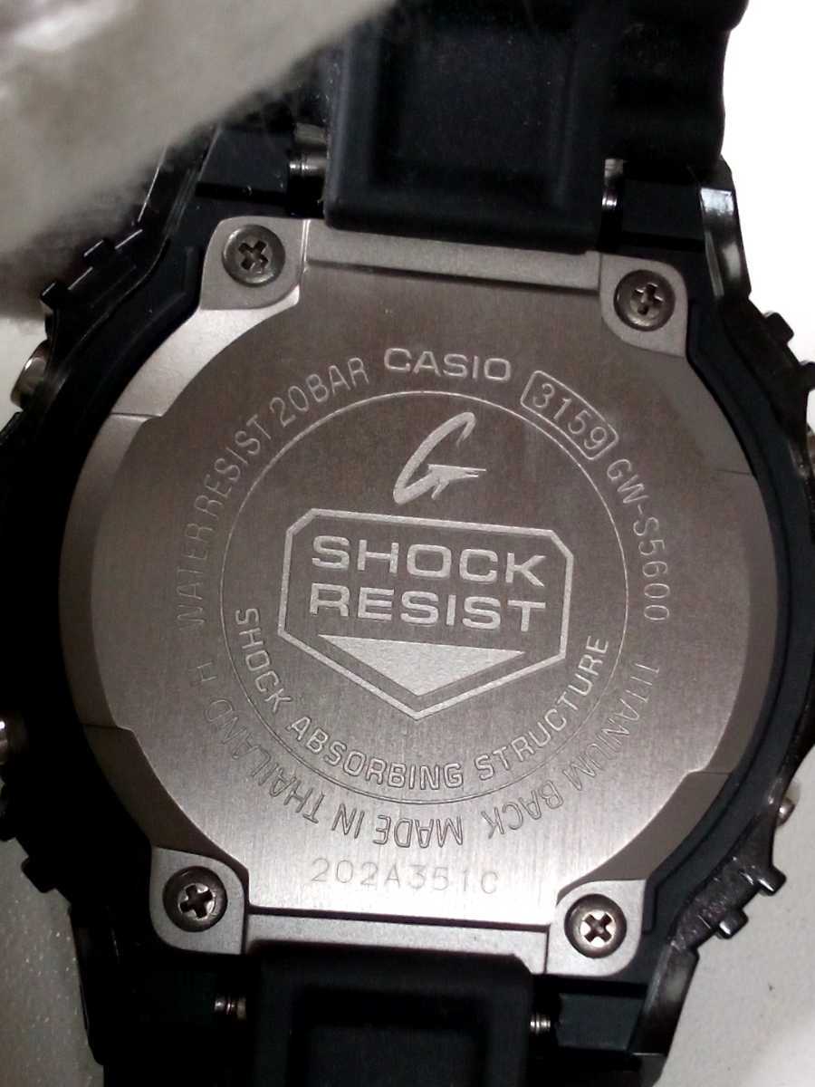 D216-60◆ CASIO カシオ　G-SHOCK ジーショック　タフソーラー ブラック　GW-S5600　デジタル　腕時計　(稼働品)_画像4