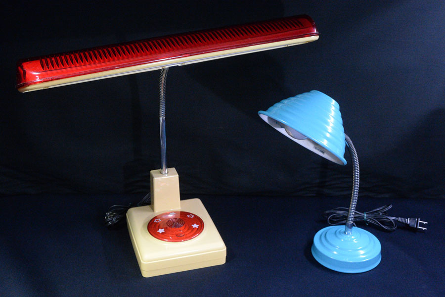 GZ27 昭和レトロ 古い 蛇腹 デスクライト 照明器具 卓上照明 卓上スタンド 電気スタンド 2個セット