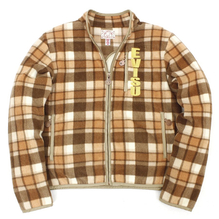 柔らかい EVISU エヴィス フリースアウタージップアップ 40 - ブルゾン