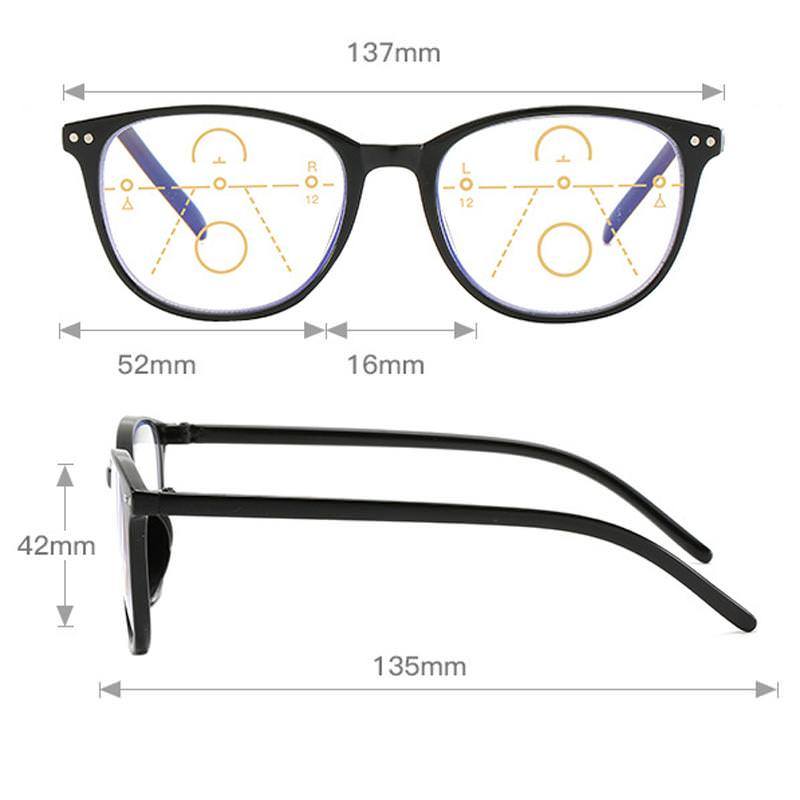 最安値 +2.5 スクエア 遠近両用めがね ブルーライトカット 老眼鏡 男女兼用 メガネ