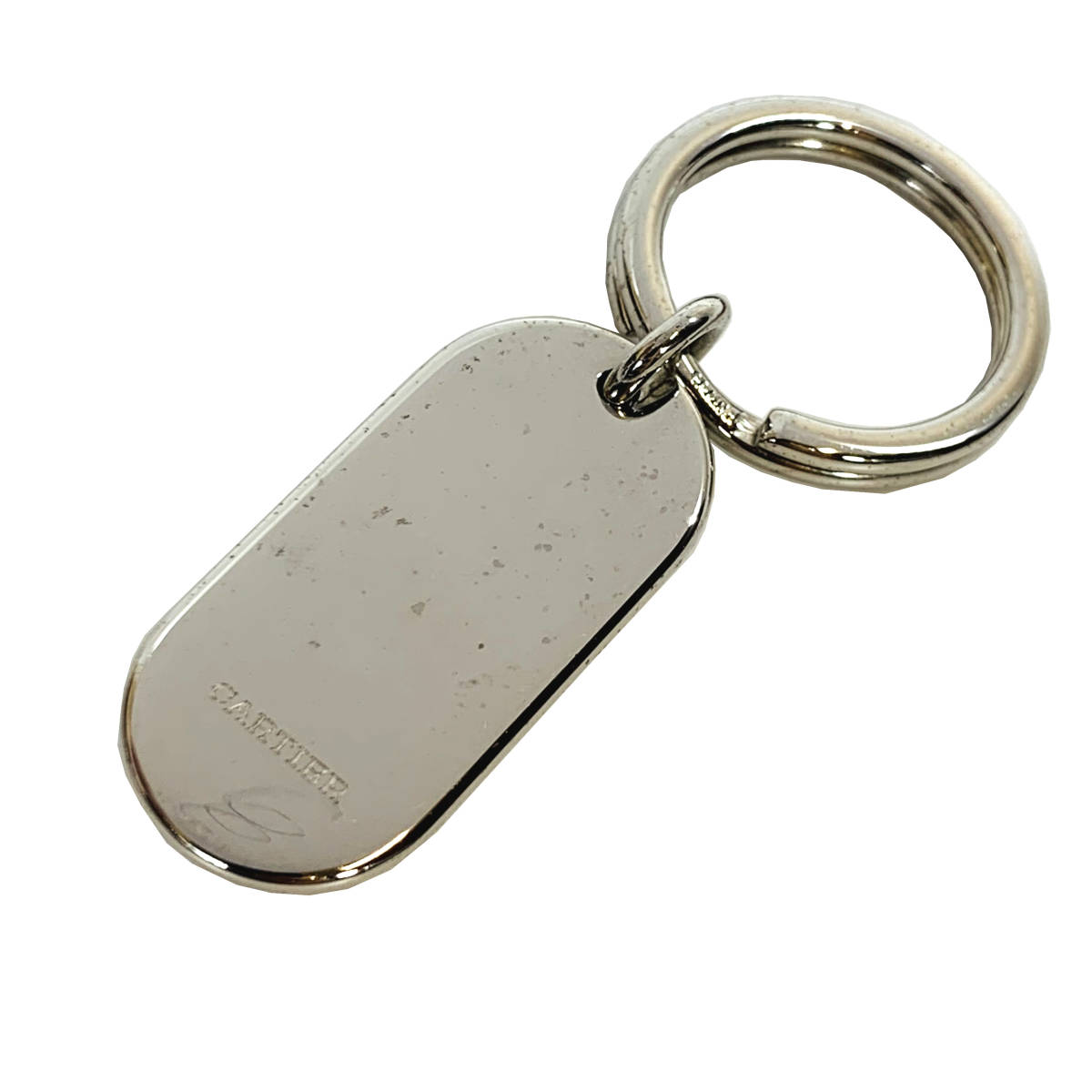 CARTIER Cartier key ring key holder Logo plate charm silver 