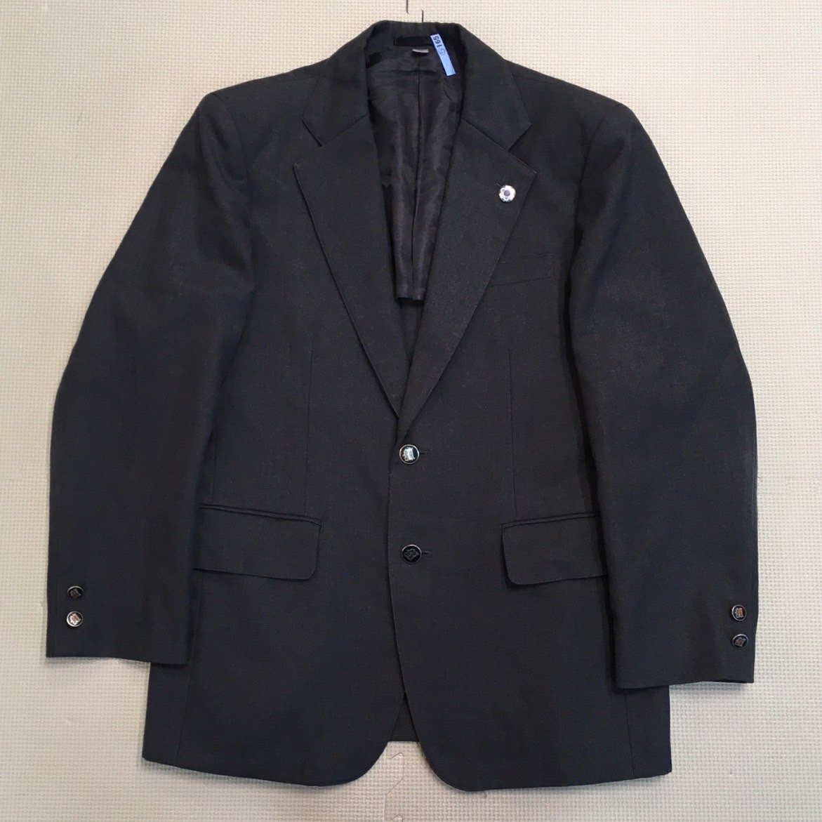 (Y)A165( used ) Fukushima prefecture Fukushima south high school man . school uniform 2 point set /. chapter attaching /A4/M/W73/ blaser / trousers /SKYWARD/ gray / winter clothes / summer clothing / uniform / school uniform / middle .