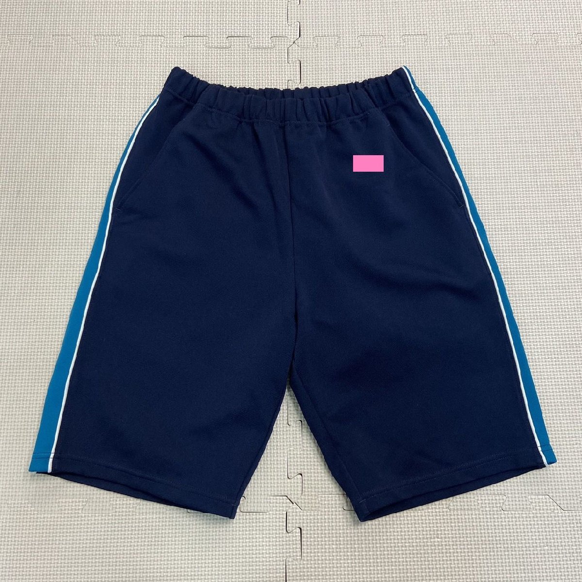 YJ859 (中古) 校名不明 ジャージ 2点セット /校名マークなし/SCHOOL SPORTS WEAR/Lサイズ/ハーフパンツ/ハーパン/紺×青/体操着/体操服の画像2