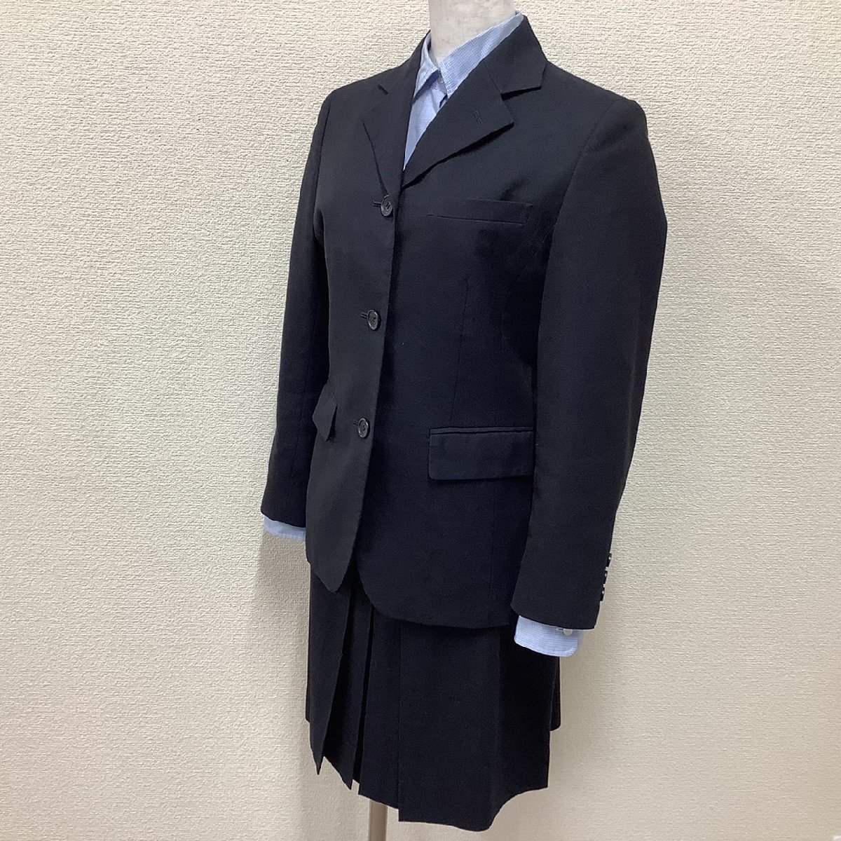 【メール便不可】 Y)I782(中古) 福島県 /S/M/W66/ブレザー 3点セット 福島高校 学生服