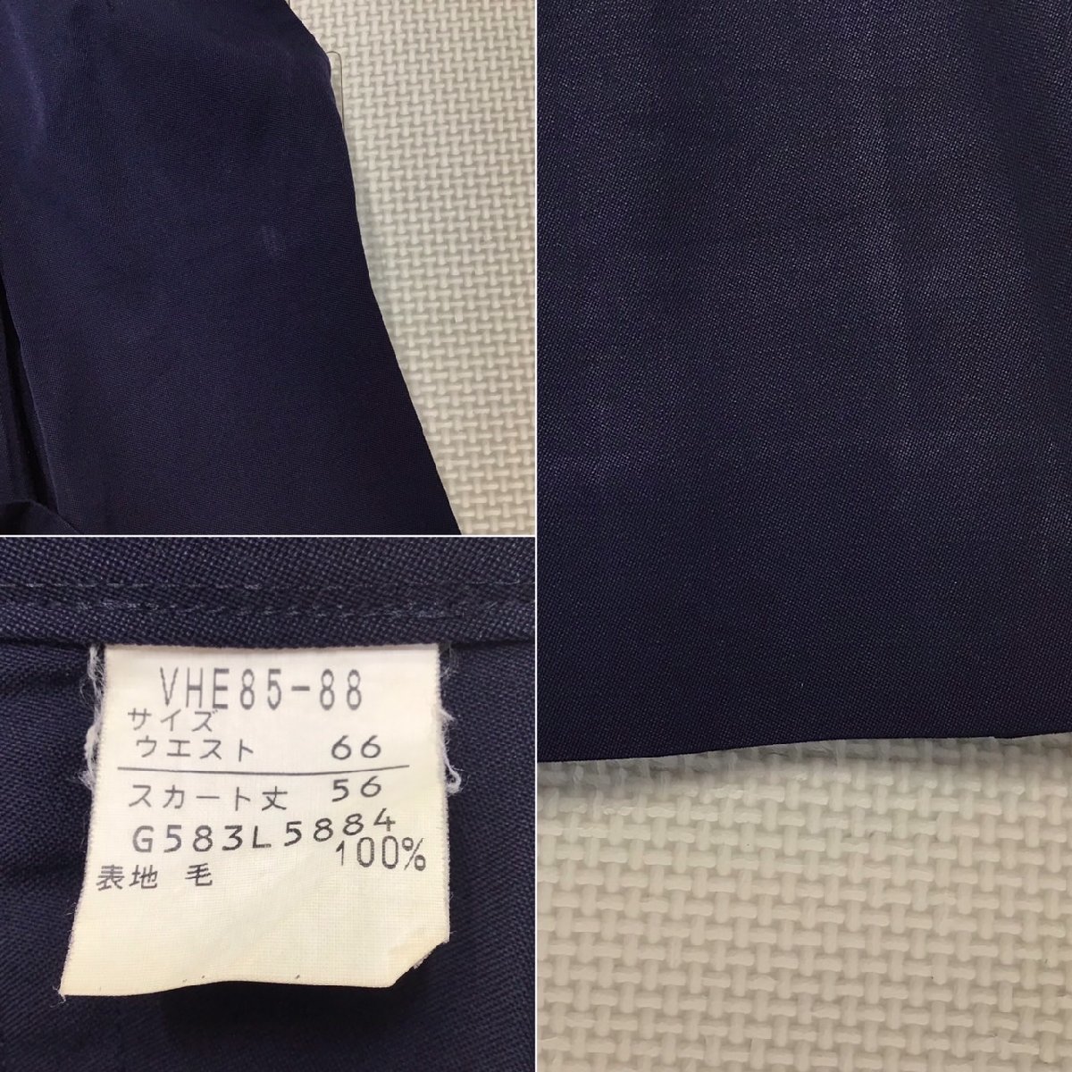 O895 (中古) 四国方面 校名不明 セーラー服 上下セット /160A/W66/丈56/8箱/紺2本ライン/夏服/夏用/中学校/高校/女子学生/学生服/学生_画像10