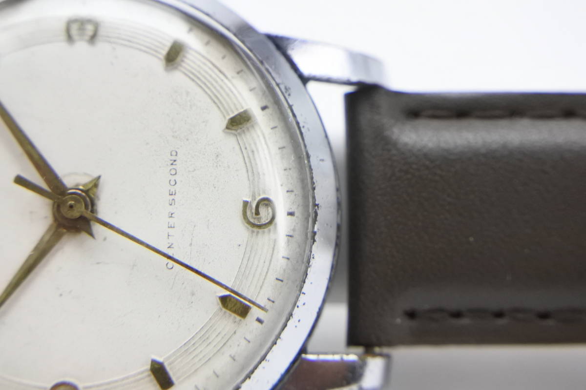 輝ける東洋の星☆ 1950年年代製造 　Orient star　筆記体　初期型　center second 手巻紳士腕時計 現存の少ない希少な機械_画像3