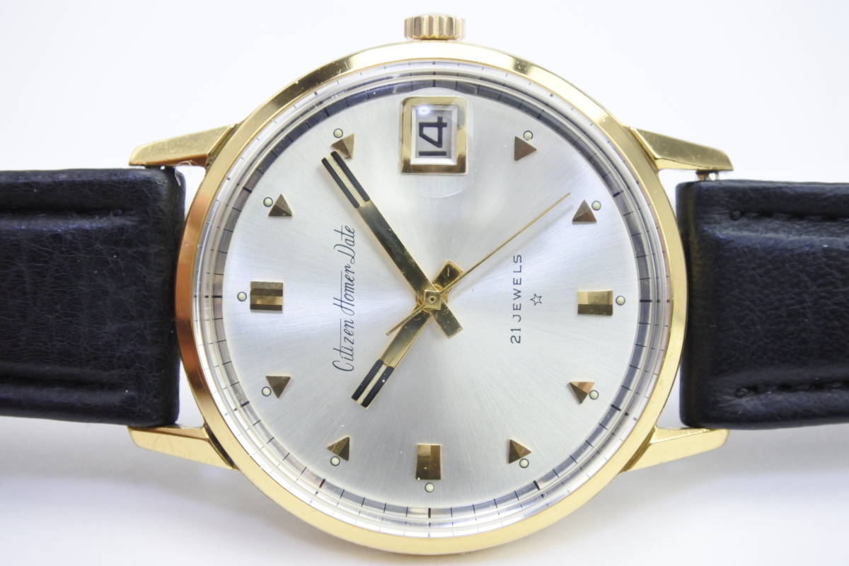 ☆☆☆珍しい個体　１９６４年製　CITIZEN／シチズン　Homer Date　２１石　手巻紳士腕時計　中古逸品