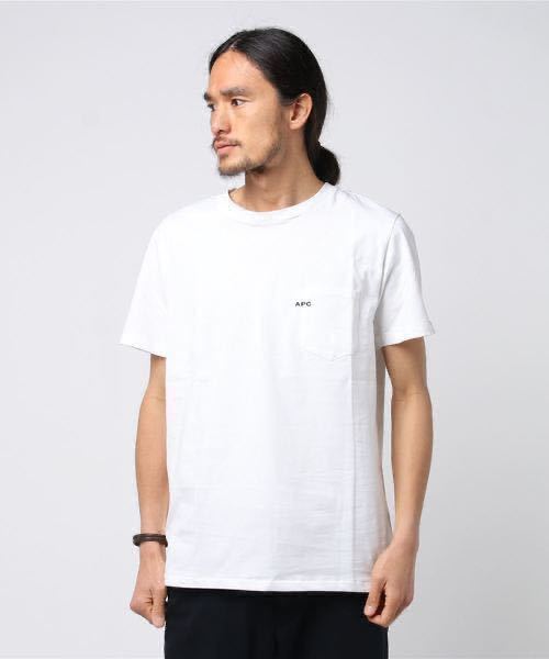 A.P.C. with logo embroidery with pocket short sleeves T-shirt white black XS unisex APC A.P.C. @b043