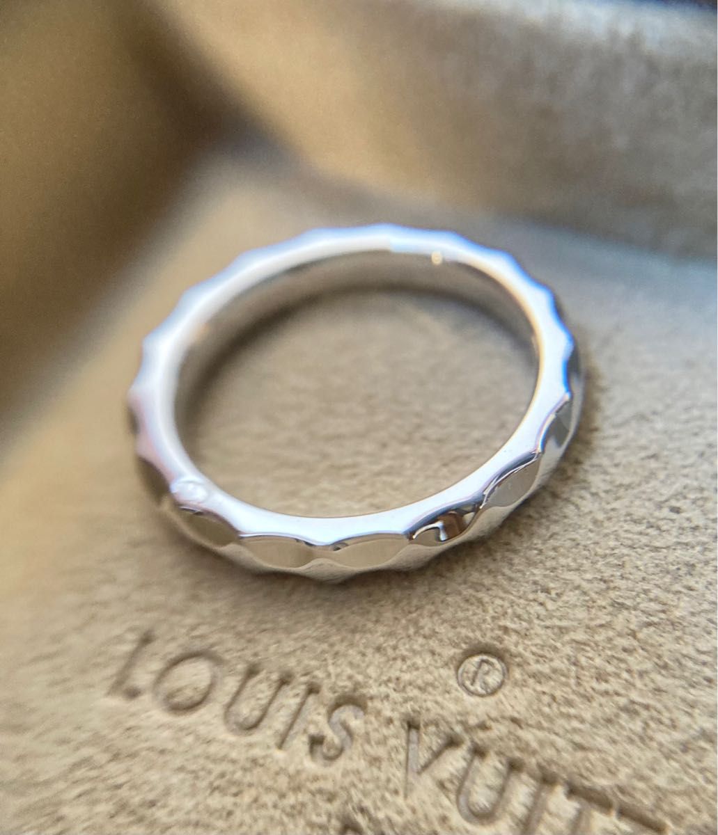【お値段交渉後は必ずご購入ください】ルイヴィトン アリアンス・モノグラム・アンフィニ Au750 k18 ホワイトゴールドリング