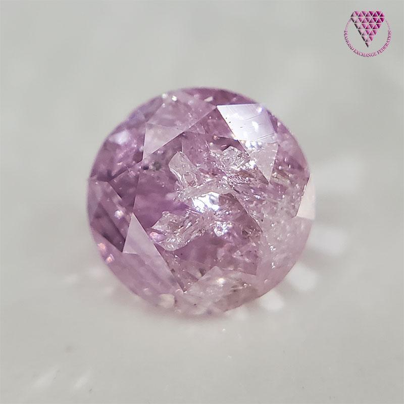 0.370 ct Fancy Purple Pink I3 CGL 天然 パープル ピンク ダイヤモンド ラウンド DIAMOND EXCHANGE FEDERATION_画像1