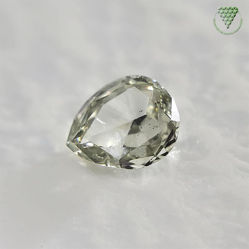 うのにもお得な情報満載！ 0.102 ct FANCY LIGHT GRAY GREEN SI2 CGL 天然 グレイ グリーン ダイヤモンド ペア シェイプ DIAMOND EXCHANGE FEDERATION ダイヤモンド