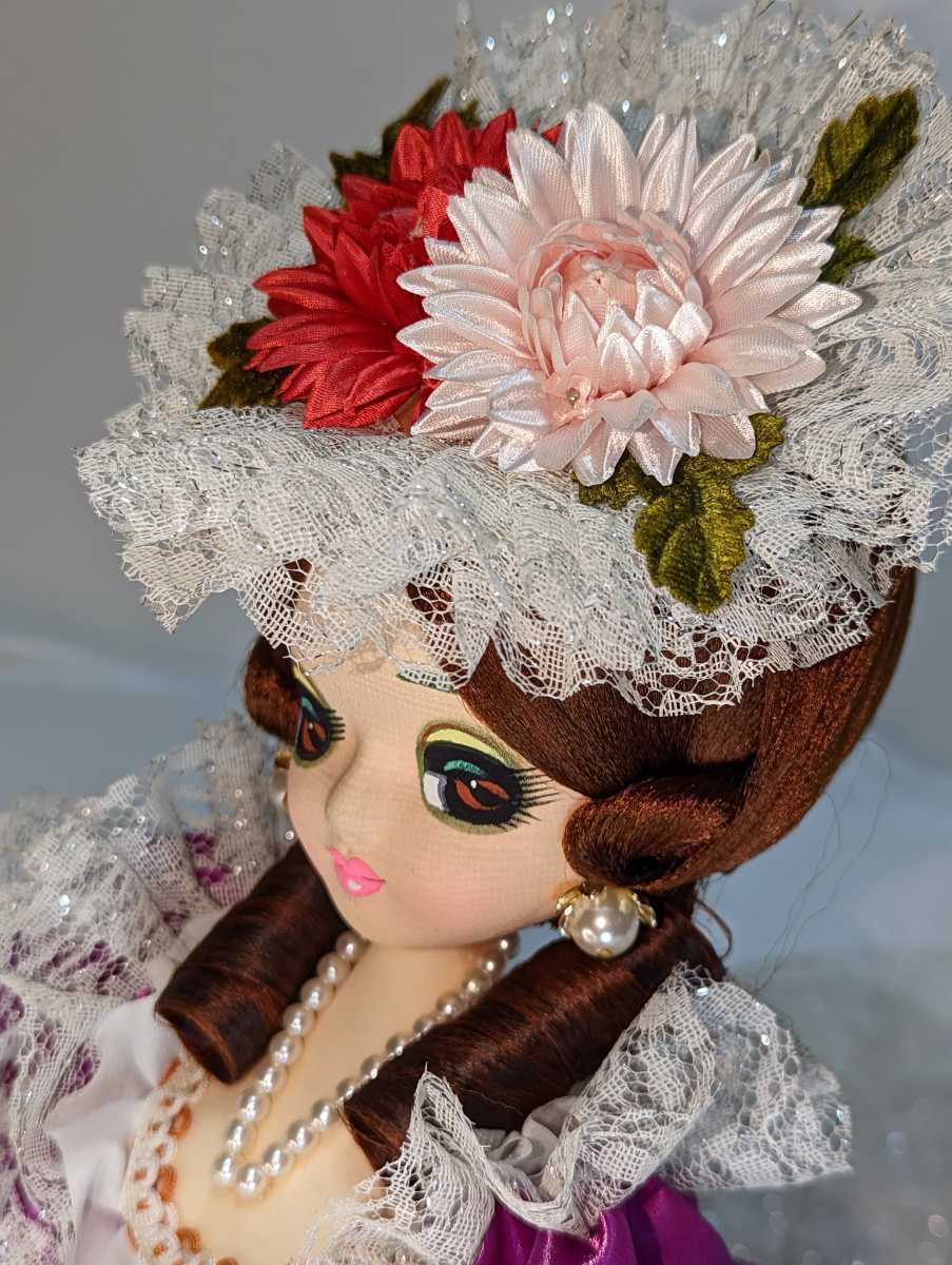 アメジストカラー フランス人形 花柄モチーフ 美顔魅惑 フリル アメジストカラー フランス人形 花柄モチーフ 美顔魅惑 フリル