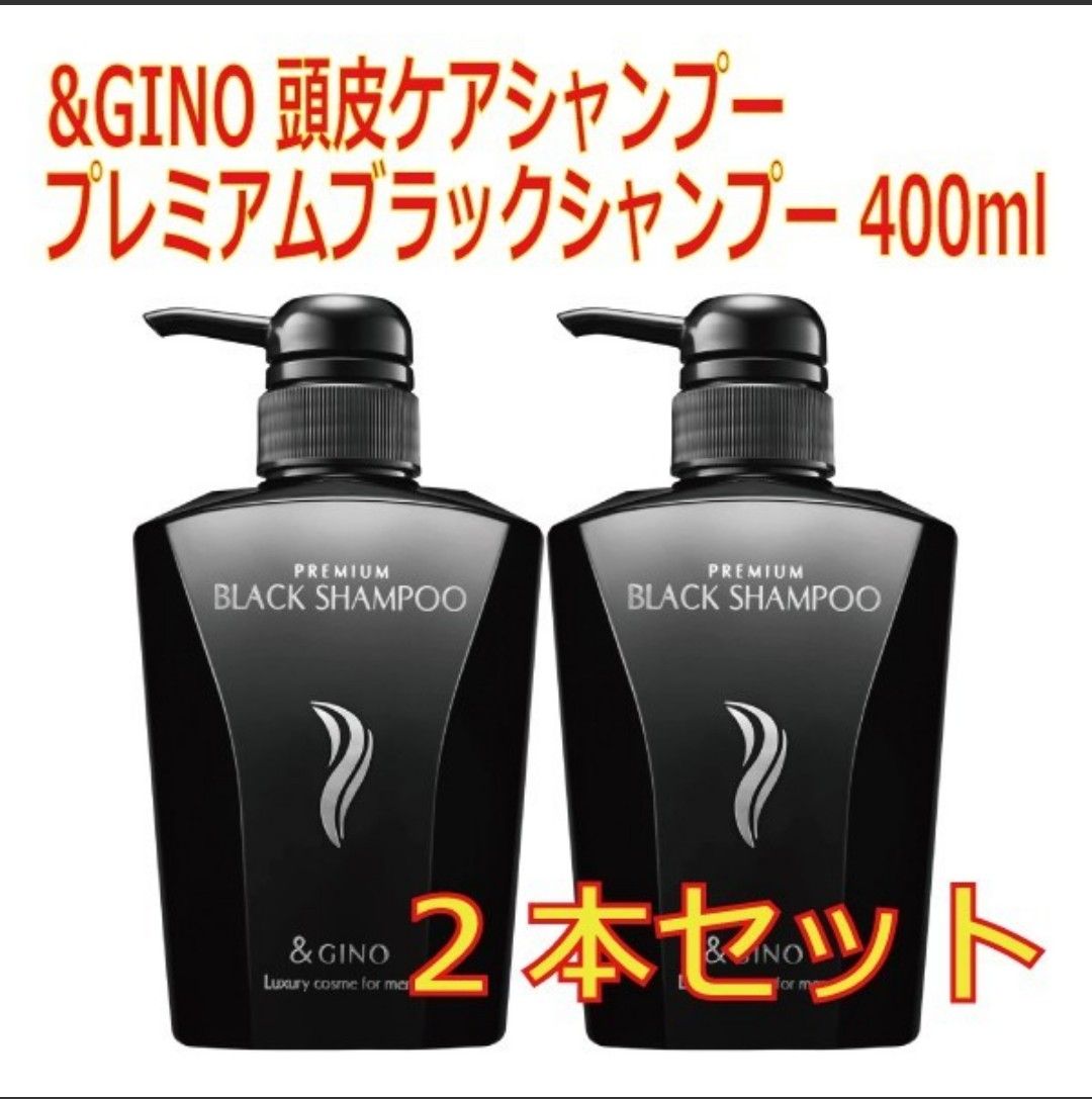 2本！＆GINO(アンドジーノ) プレミアムブラックシャンプー 400ml