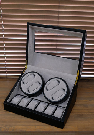 ◆送料無料◆時計収納 ワインディングマシーン 4巻 ブラウン 茶 4本巻き 自動巻き 腕時計 電動振動装置 コレクションケースの画像5