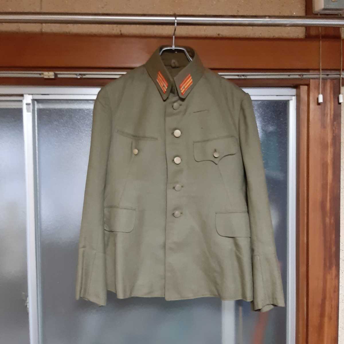 美品 当時物 日本軍 旧日本軍 日本陸軍 上下セット 軍服 襟章 星付き 血痕-