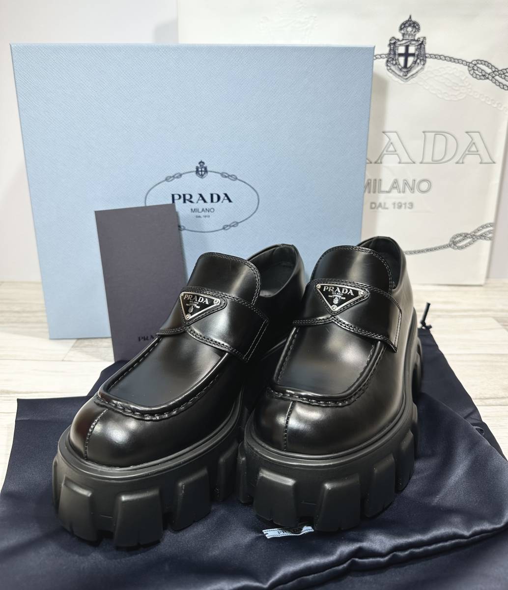 PRADA モノリスローファー レディース 革靴 24cm 新品-