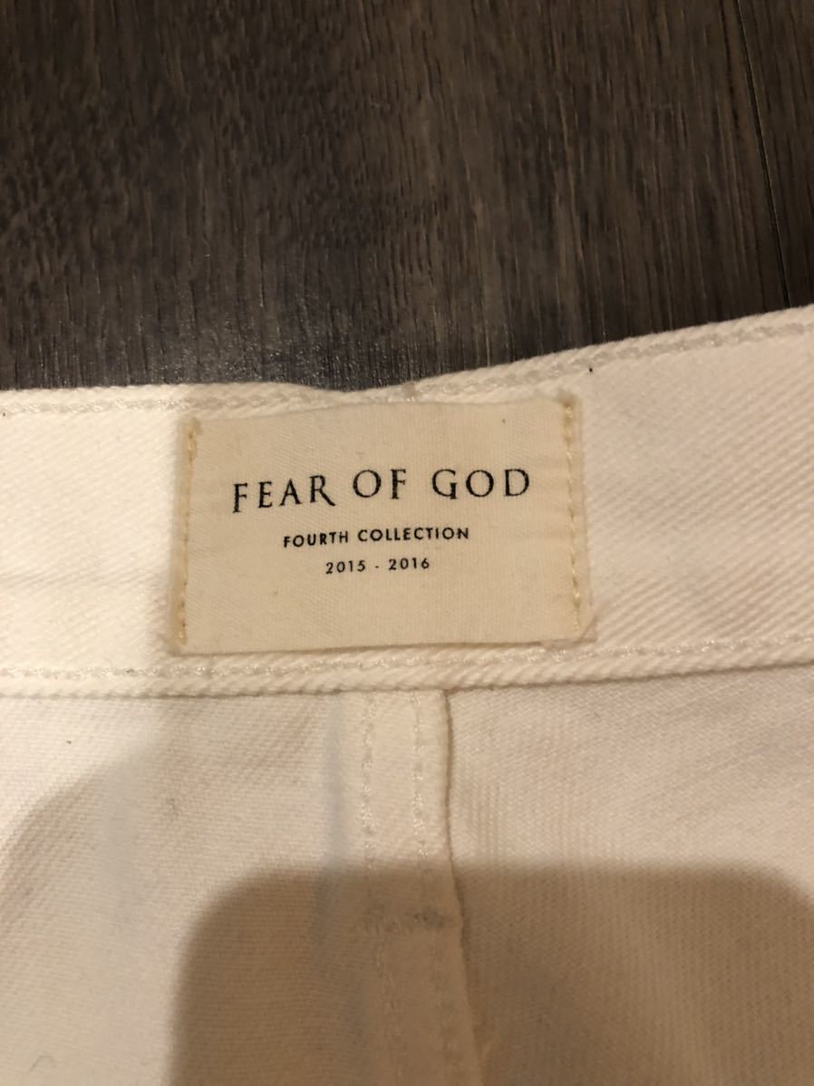 meme mori購入納品書と棒タグ付き fear of god 4th collection white denim pants フィアオブゴッド デニム パンツ_画像5