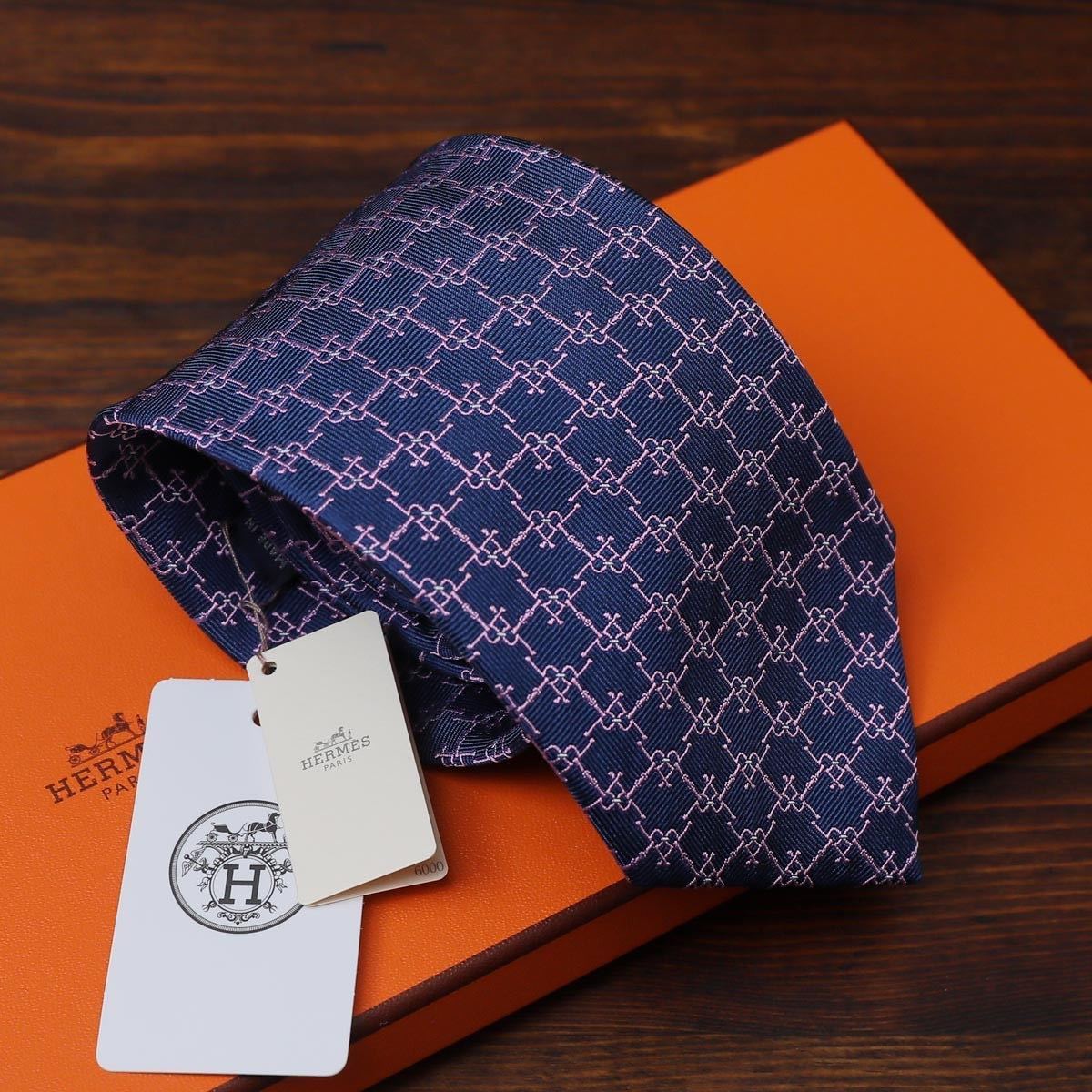 ソルド品 HERMES ネクタイ エルメス 箱付き 8センチ 新品未使用