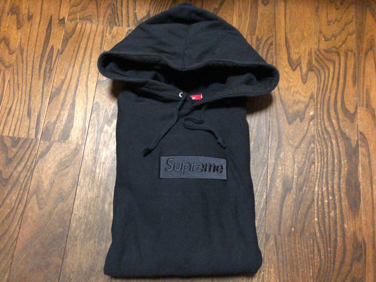 Supreme 14AW Tonal Box Logo Pullover BLACK XL 国内正規品 中古 シュプリーム ボックス ロゴ パーカー  hooded sweatshirt プルオーバー