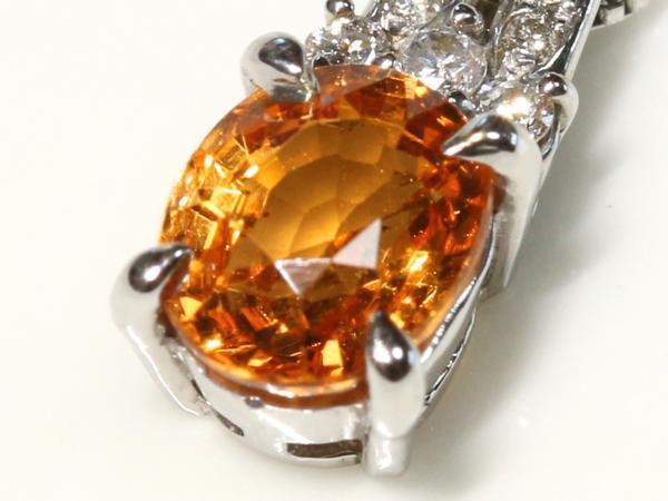 K18WGペンダント オレンジガーネット1.67ct D0.09ct | normanhubbard.com