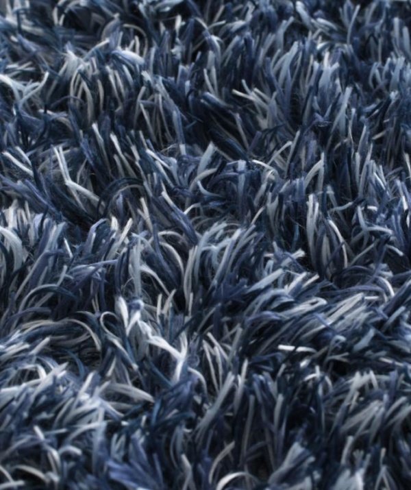 ラグ 190×190cm 色-ミッドナイトブルー /ふかふかマイクロファイバー贅沢シャギー リビングマット 軽量 洗える 床暖房対応