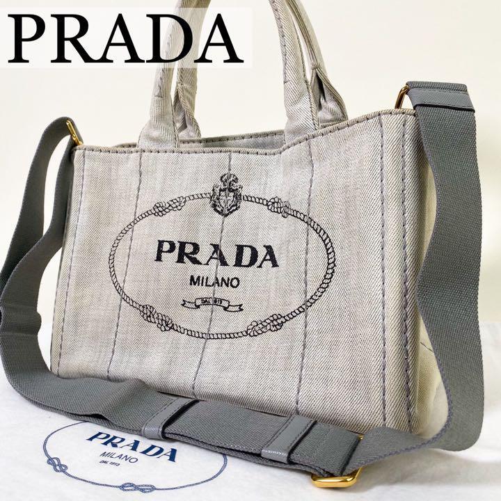 経典 カナパ プラダ PRADA S 白タグ 三角プレート ビアンコ デニム