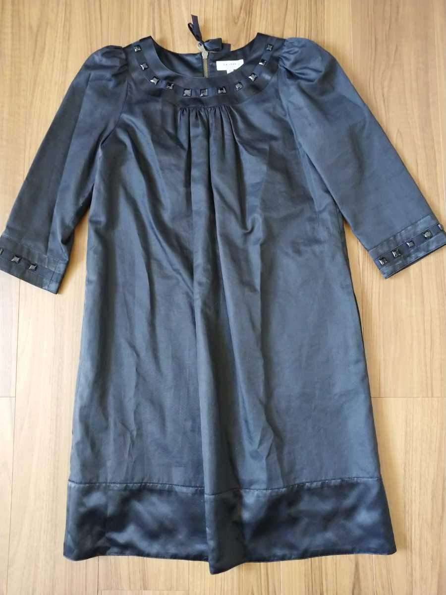 【今日の超目玉】 2回着用 ランバンオンブルー 黒リボンビジューワンピース 38 LANVINenBlue 人気完売商品 女性用 【今日の超目玉】 2回着用 ランバンオンブルー 黒リボンビジューワンピース 38 LANVINenBlue 人気完売商品 女性用