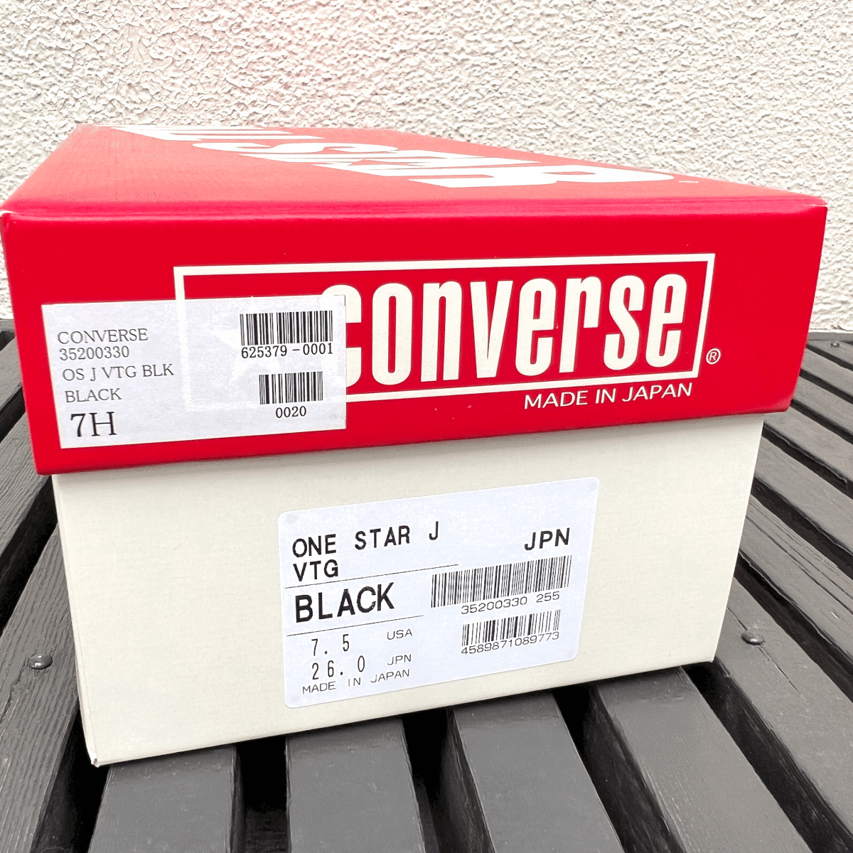 国内正規品 新品 CONVERSE ONE STAR J VTG BLACK TIME LINE US7.5 26cm 日本製ワンスター ONESTAR 黒 TIMELINE タイムライン MADE IN JAPAN_画像7