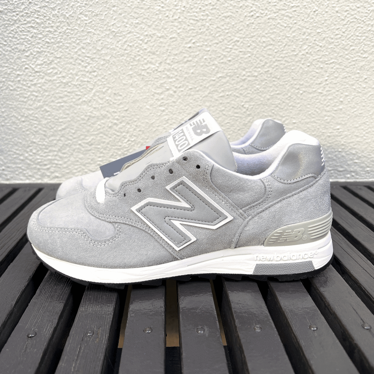 国内正規品 USA製 New Balance M1400JGY GRAY US6 24cm 新品未使用 アメリカ米国製 NB スエード グレー レディース スニーカー Made In USA_画像2